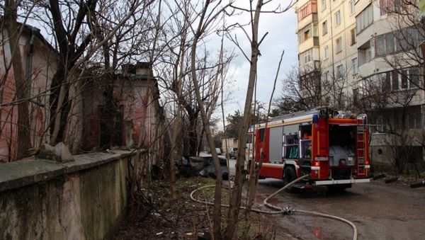 Пожар в центре Симферополя