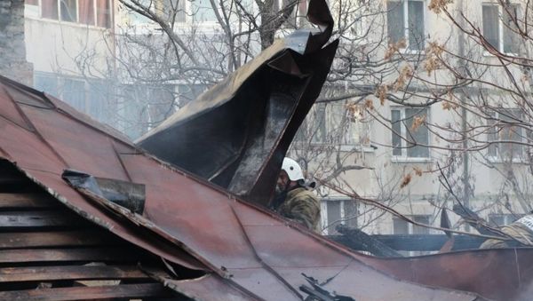 Пожар в центре Симферополя
