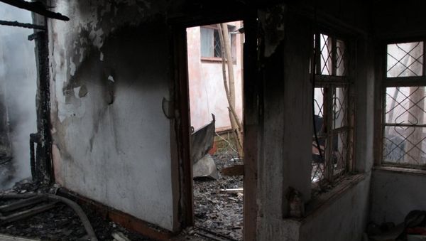 Пожар в центре Симферополя