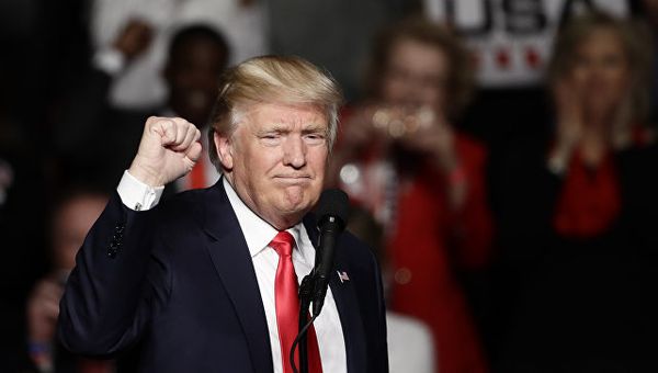 Избранный президент США Дональд Трамп на встрече с избирателями. Архивное фото