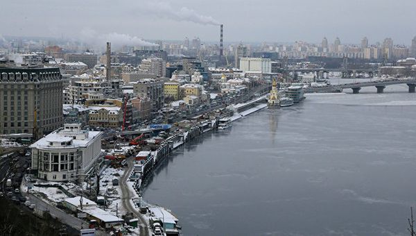 Вид на Днепр в Киеве
