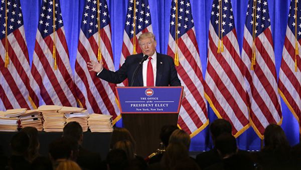 Дональд Трамп на пресс-конференции в Нью-Йорке