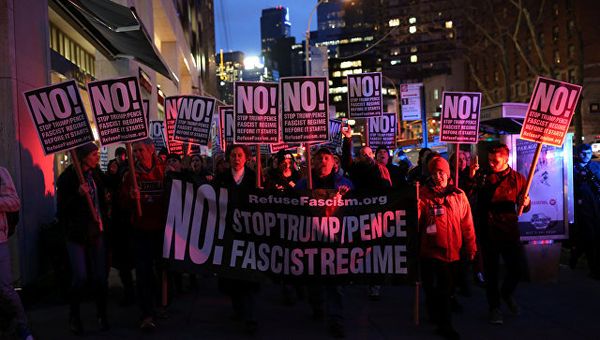 Акция протеста против избранного президента США Дональда Трампа