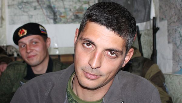 Ополченец Донецкой народной республики (ДНР) с позывным Гиви