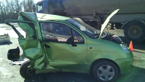 ДТП с участием Volkswagen Transporter и Daewoo Matiz на трассе Симферополь – Джанкой