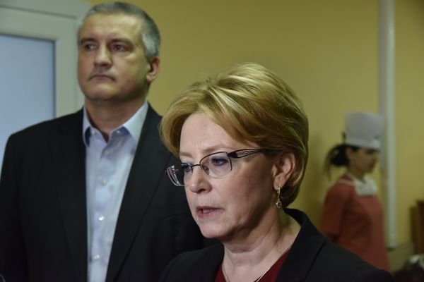 Министр здравоохранения РФ Вероника Скворцова и глава Республики Крым Сергей Аксенов
