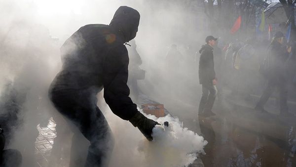 Митинг в центре Киева в поддержку торговой блокады Донбасса