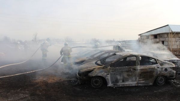 Ликвидация загорания автомобилей в пгт. ГРЭС