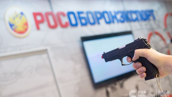 Стенд компании Рособоронэкспорт на выставке Интерполитех 2016. Архивное фото