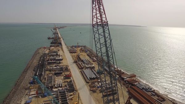 Вид сверху: строительство моста через Керченский пролив