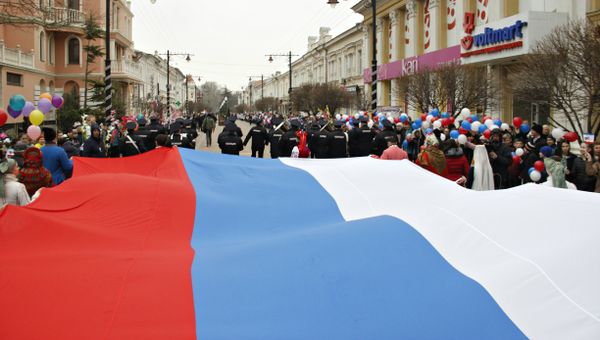 Празднование третьей годовщины Крымской весны в Симферополе
