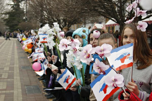 Празднование третьей годовщины Крымской весны в Симферополе