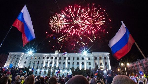 Празднование годовщины Крымской весны в Крыму. Архивное фото