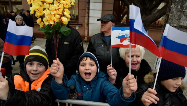 Праздничные мероприятия в Симферополе, посвященные третьей годовщине Крымской весны.