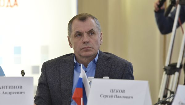 Председатель Государственного совета Республики Крым Владимир Константинов на заседании Интеграционного комитета Россия - Донбасс в Ливадийском дворце (Ялта)