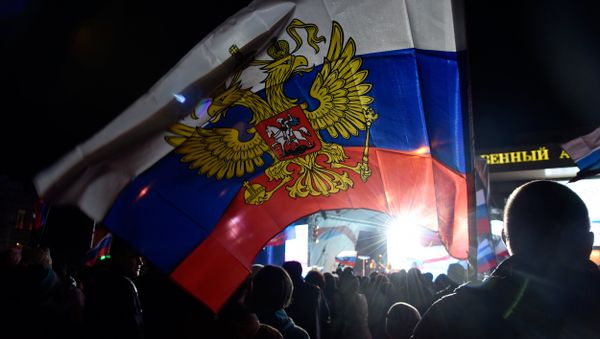 Празднование третьей годовщины воссоединения Крыма с Россией в Симферополе