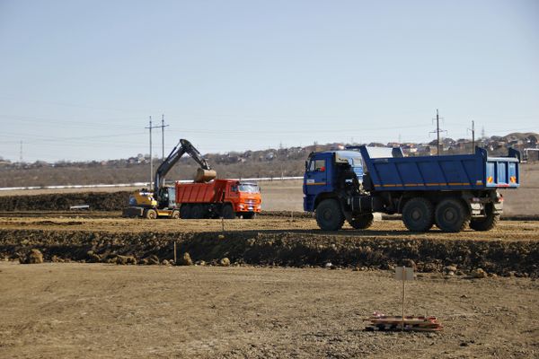 Строительство автомобильного подхода к мосту через Керченский пролив со стороны Крыма