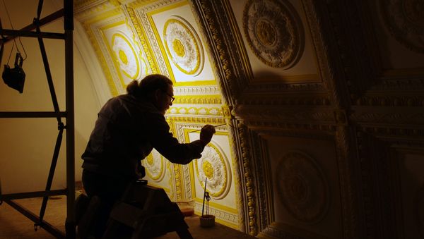 Работы по золочению в Свято-Александро-Невском кафедральном собора в Симферополе