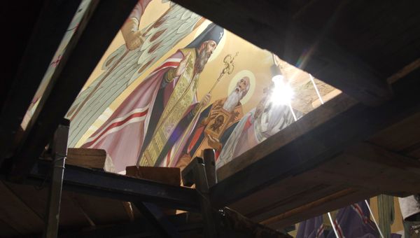 Роспись купола Свято-Александро-Невского кафедрального собора в Симферополе