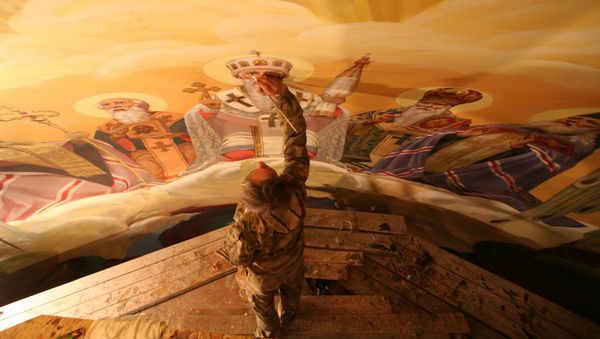 Роспись купола Свято-Александро-Невского кафедрального собора в Симферополе