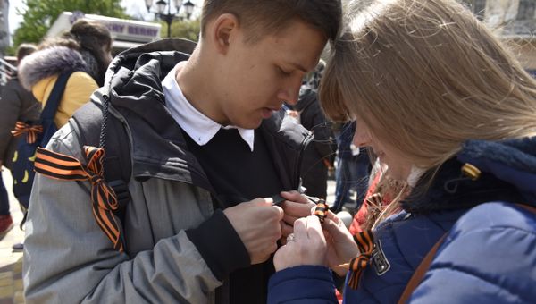 Акция Георгиевская ленточка в Симферополе