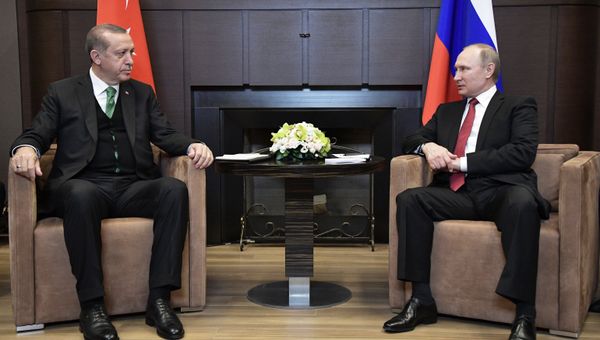 Встреча президента РФ В. Путина с президентом Турции Р. Эрдоганом