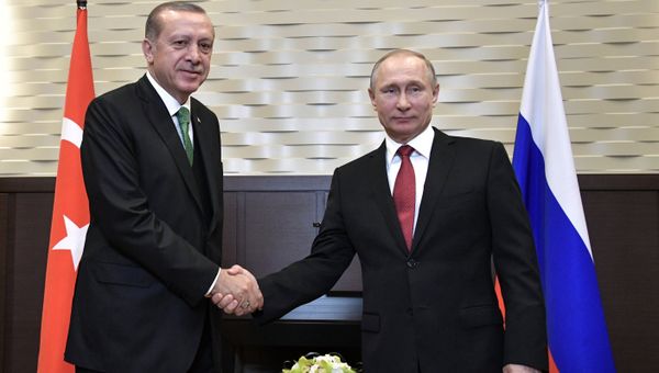 Встреча президента РФ В. Путина с президентом Турции Р. Эрдоганом