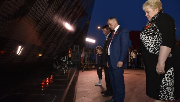 Патриотическая акция Зажги свечу памяти на территории мемориального комплекса Концлагерь Красный в селе Мирное Симферопольского района