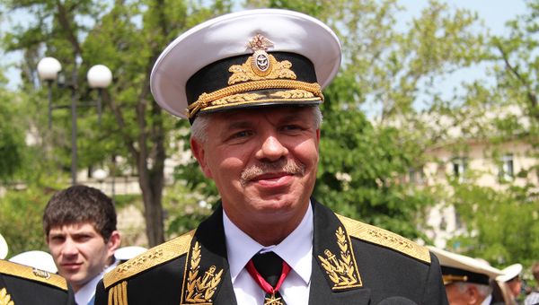 Командующий Черноморского флота России адмирал Александр Витко на торжественном митинге, посвященном 234-й годовщине основания ЧФ России Командующий Черноморского флота России адмирал Александр Витко на торжественном митинге, посвященном 234-й годовщине основания ЧФ России