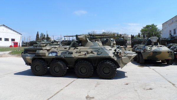 Новый БТР-82 А, который поступил на вооружение бригады моспехов Черноморского флота в Крыму