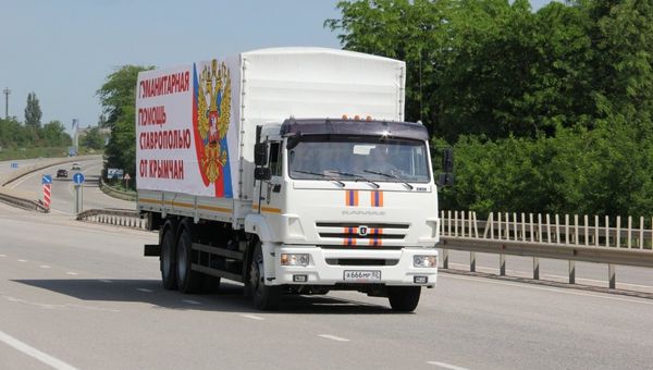 КамАЗ МЧС России везет гуманитарный груз для жителей Ставропольского края