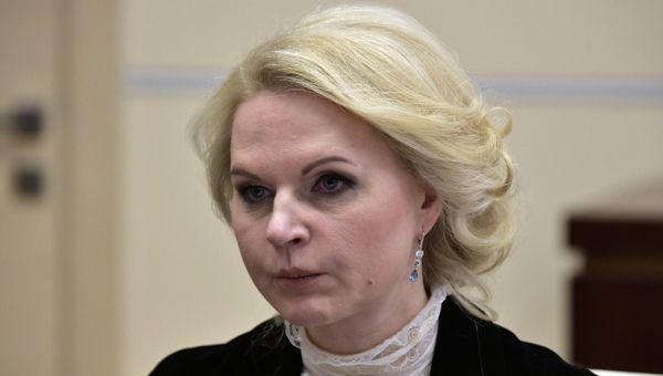 Председатель Счётной палаты РФ Татьяна Голикова во время рабочей встречи с президентом РФ Владимиром Путиным