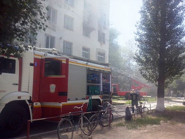 Пожар в пятиэтажном жилом доме в Красноперекопске