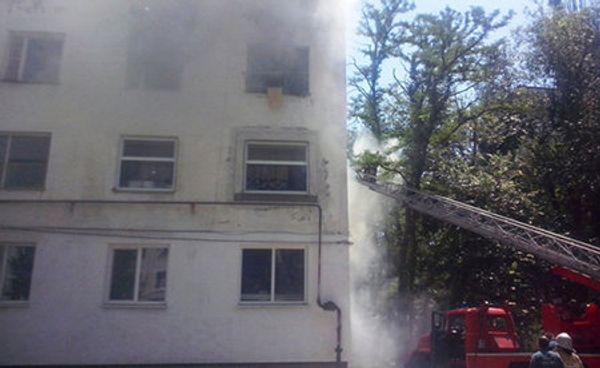 Пожар в пятиэтажном жилом доме в Красноперекопске