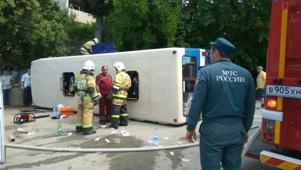ДТП с участием пассажирского автобуса и ГАЗели на ялтинской трассе