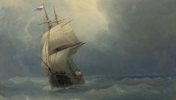 Фрагмент картины Корабль на море, Иван Айвазовский