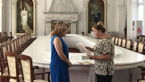Передача копии приветственного адреса к императору Александру II, написанному Марком Твеном в 1867 году