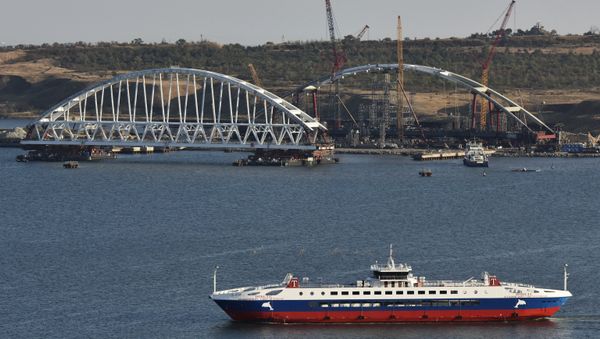 Операция по транспортировке железнодорожной арки Крымского моста Операция по транспортировке железнодорожной арки Крымского моста
