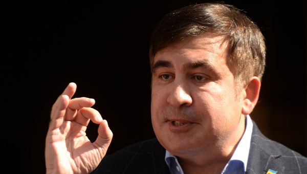 Бывший президент Грузии, экс-губернатор Одесской области Михаил Саакашвили во время пресс-конференции во Львове. 11 сентября 2017