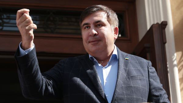 Бывший президент Грузии, экс-губернатор Одесской области Михаил Саакашвили во время пресс-конференции во Львове. 11 сентября 2017