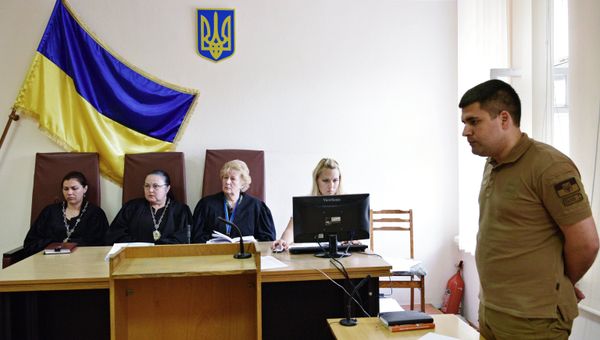 Заседание по делу похищенного СБУ российского военнослужащего М. Одинцова в Киеве