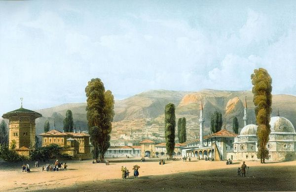 Литография Карло Боссоли Бахчисарай. Ханский дворец, написанная между 1840 и 1842 годами
