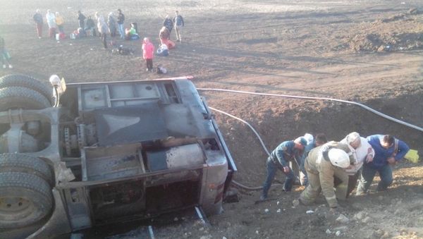 На востоке Крыма перевернулся пассажирский автобус