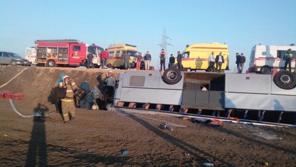 На востоке Крыма перевернулся пассажирский автобус