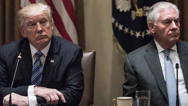 Президент США Дональд Трамп и госсекретарь Рекс Тиллерсон
