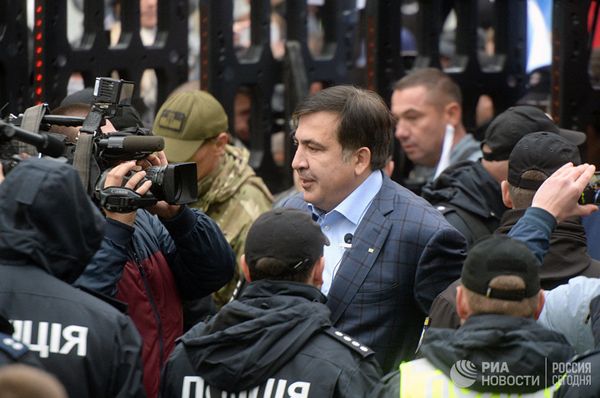 Михаил Саакашвили на акции протеста в Киеве