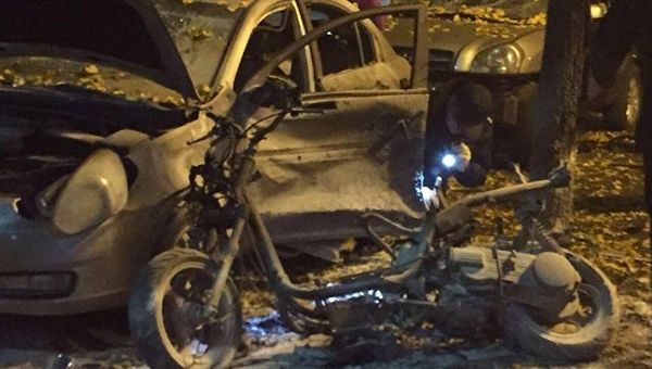 Место покушения на депутата Верховной Рады Украины Игоря Мосейчука в Киеве