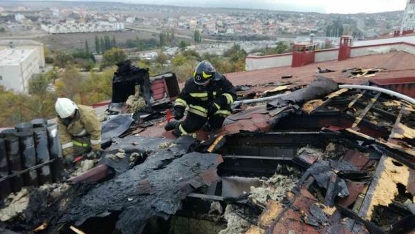 Пожар в многоэтажном доме в Севастополе