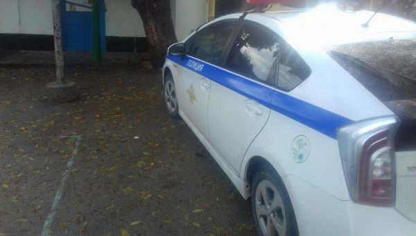 Полицейская машина в селе Виноградное (Алушта), где повредили газопровод