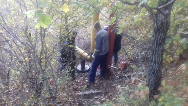 Место повреждения газопровода под Алуштой